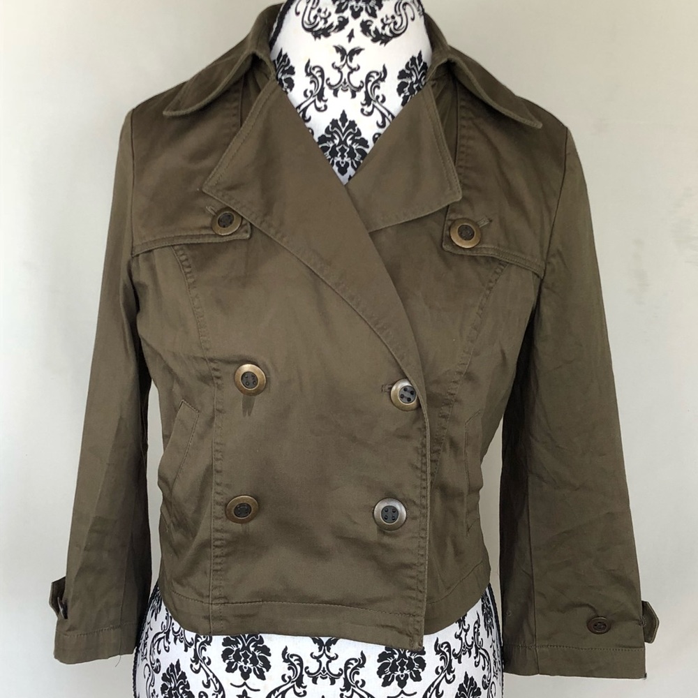 Womens Petite Brown Cropped jacket size PS